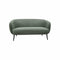 SOFA ESTACIONARIO DE TRES ASIENTOS EN TELA VERDE Y PATAS NEGRAS