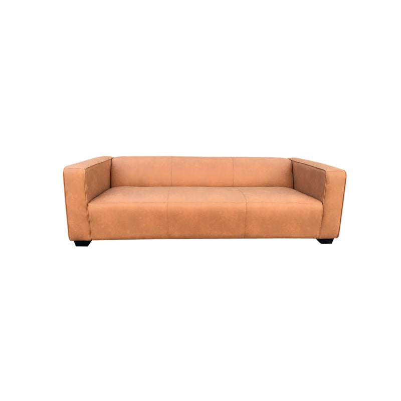 SOFA ESTACIONARIO EN PIEL SINTETICA NARANJA