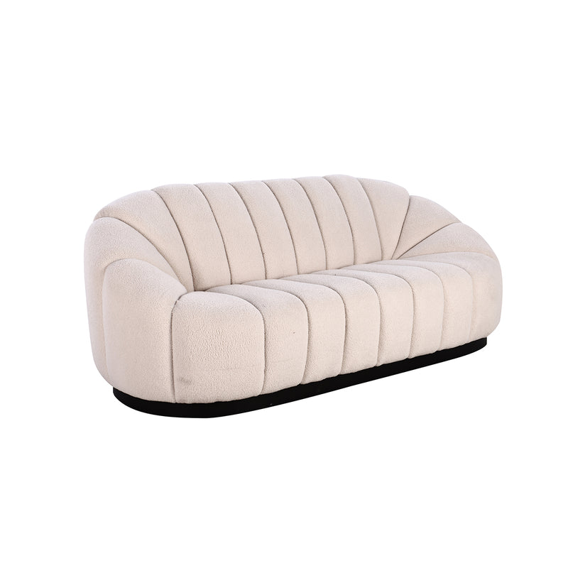 SOFA ESTACIONARIO DE 3 ASIENTOS EN TELA BEIGE