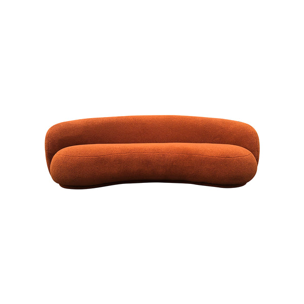 SOFA ESTACIONARIO DE TRES ASIENTOS EN TELA NARANJA