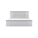 CAMA QUEEN  GRIS Y BLANCO MATE