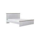 CAMA QUEEN  GRIS Y BLANCO MATE