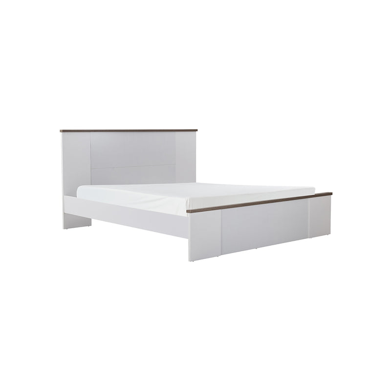 CAMA QUEEN  GRIS Y BLANCO MATE