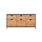 CREDENZA MARRON CON FRENTE NATURAL Y PATAS NEGRAS