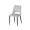 SILLA DE COMEDOR EN TELA BEIGE Y PATAS NEGRAS