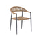 SILLA DE EXTERIOR PRAHA CON ASIENTO Y RESPALDO TEJIDO NATURAL Y PATAS GRISES