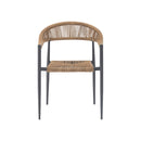 SILLA DE EXTERIOR PRAHA CON ASIENTO Y RESPALDO TEJIDO NATURAL Y PATAS GRISES