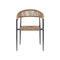 SILLA DE EXTERIOR PRAHA CON ASIENTO Y RESPALDO TEJIDO NATURAL Y PATAS GRISES