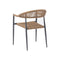 SILLA DE EXTERIOR PRAHA CON ASIENTO Y RESPALDO TEJIDO NATURAL Y PATAS GRISES
