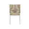 SILLA DE EXTERIOR CON  ASIENTO Y RESPALDO EN TEJIDO COLOR NATURAL Y PATAS BLANCAS
