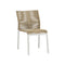 SILLA DE EXTERIOR CON  ASIENTO Y RESPALDO EN TEJIDO COLOR NATURAL Y PATAS BLANCAS