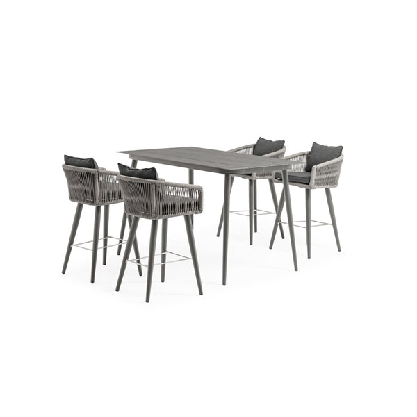 SET DE COMEDOR DE EXTERIOR GRIS CHAMPAN