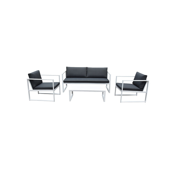 SET DE EXTERIOR PHOENIX 4PCS UN SOFA DE DOS ASIENTOS DOS BUTACAS Y UNA MESA DE CENTRO