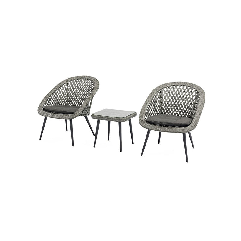SET DE EXTERIOR BALCONY 3PCS COLOR GRIS