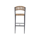 TABURETE AMELO EN CUERDA NATURAL Y METAL GRIS