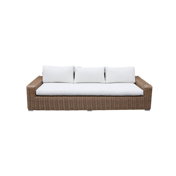 SOFA DE EXTERIOR DE 3 ASIENTOS EN RATTAN NATURAL