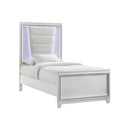 CAMA MOONDANCE TWIN EN ACABADO DE MADERA BLANCO CON MARCO ESCARCHADO