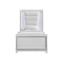 CAMA MOONDANCE TWIN EN ACABADO DE MADERA BLANCO CON MARCO ESCARCHADO