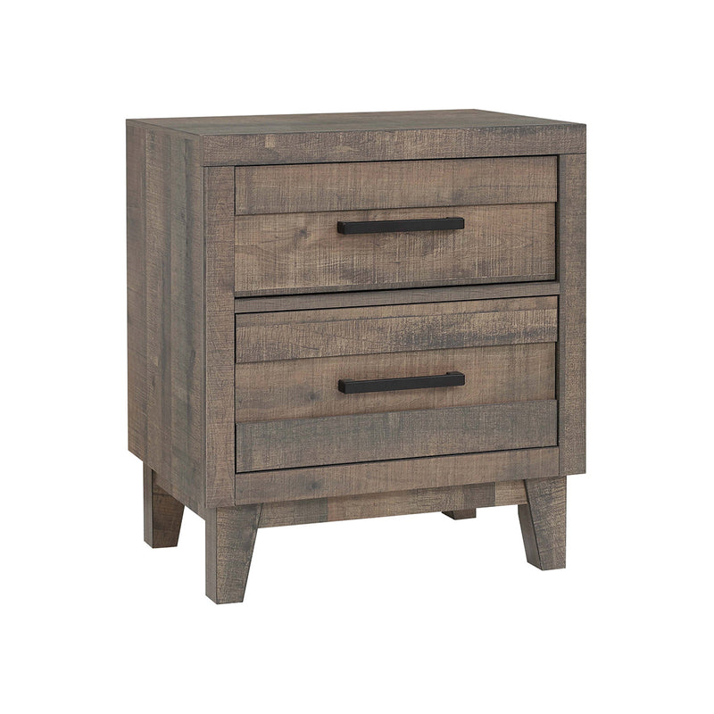 MESA DE NOCHE TACOMA ACABADO DE MADERA CON 2 GAVETAS