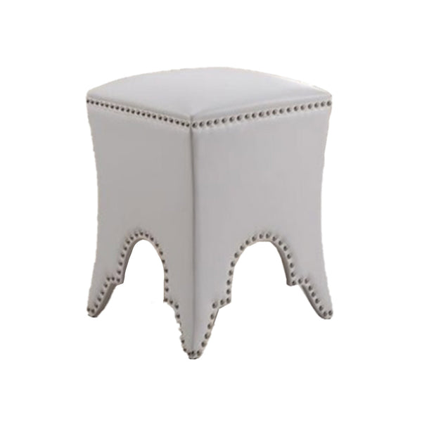 OTOMAN EN PIEL SINTETICA COLOR BLANCO