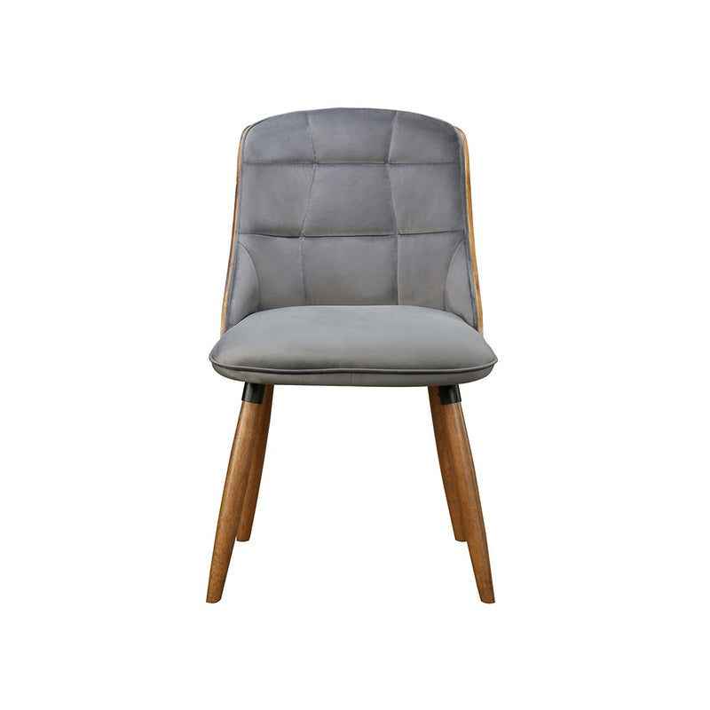 SILLA DE COMEDOR RIVIERA GRIS CLARO Y PATAS ESTILO MADERA