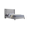 CAMA QUEEN CAMPBELL STONE EN TELA GRIS, PATAS NEGRAS