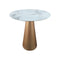 MESA LATERAL CON TOPE BLANCO Y BASE DORADA