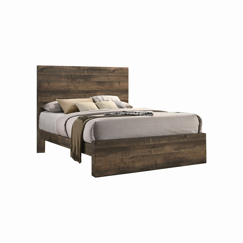 CAMA QUEEN BAILEY EN ACABADO DE MADERA MARRON