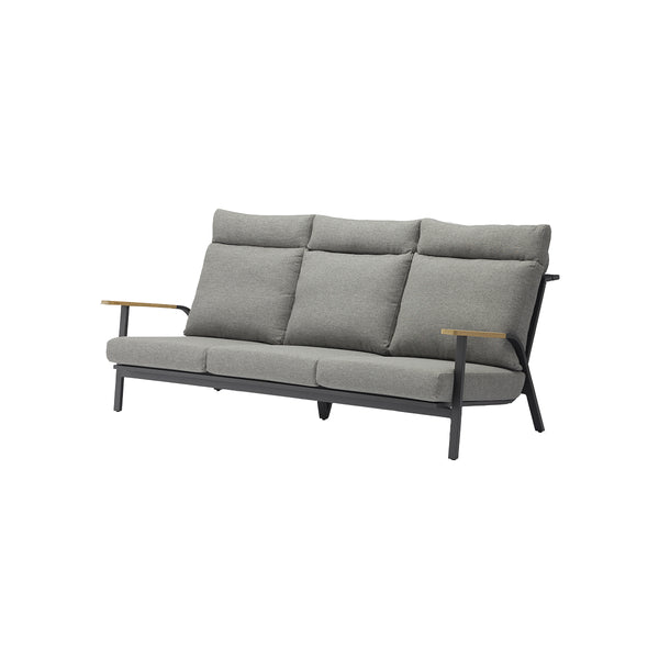 SOFA DE 3 ASIENTOS LOUNGE DANDY CON MARCO GRIS CHARCOAL Y TEJIDO OLEFIN GRIS NEW