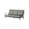 SOFA DE 3 ASIENTOS LOUNGE DANDY CON MARCO GRIS CHARCOAL Y TEJIDO OLEFIN GRIS NEW