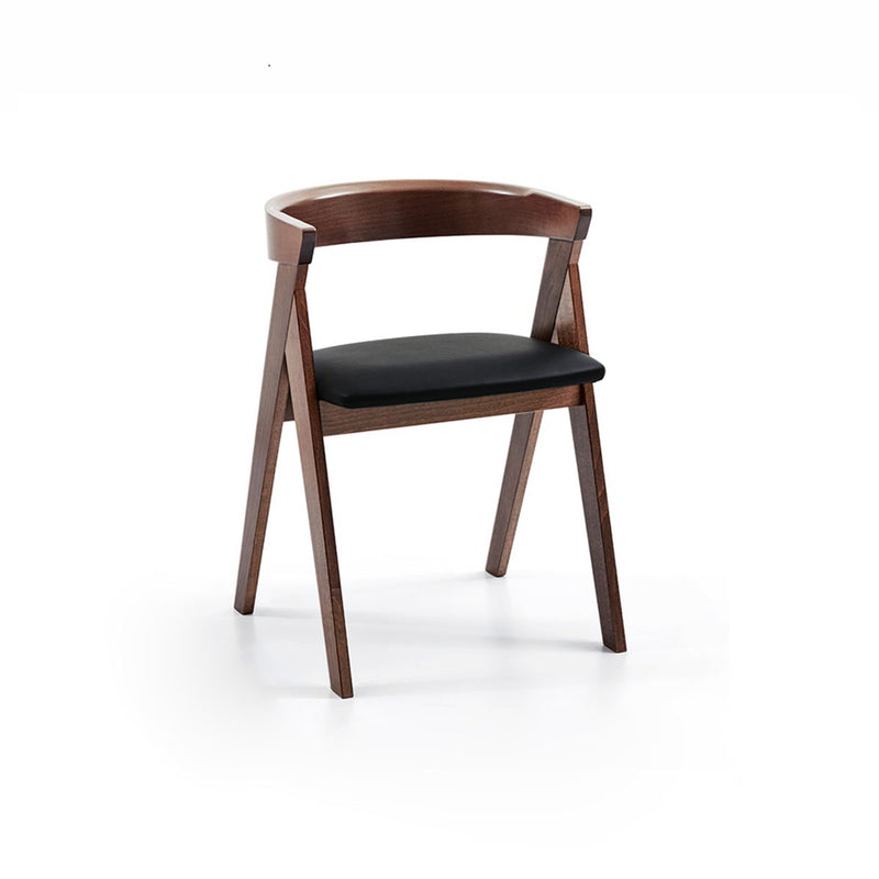 SILLA DE COMEDOR ASIENTO EN FRENTE DE PIEL Y PATAS DE ACABADO EN MADERA