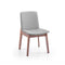 SILLA DE COMEDOR EN TELA GRIS Y PATAS MARRONES