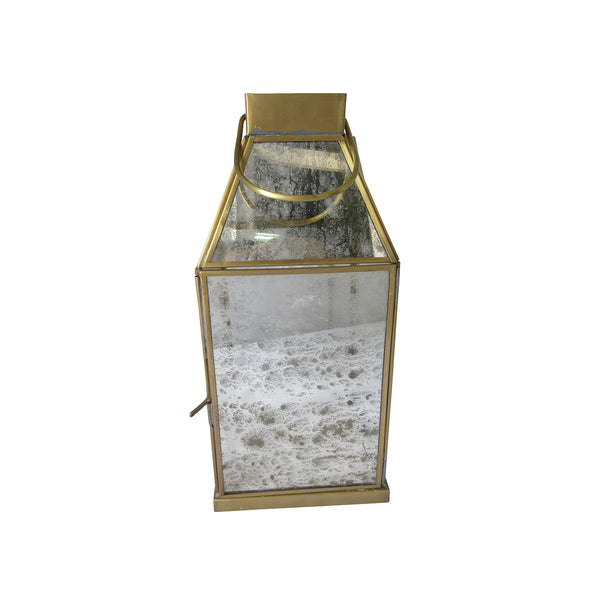 LANTERN MATT BRASS WITH ANTIQUE GLASS