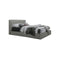 CAMA QUEEN EN TELA GRIS