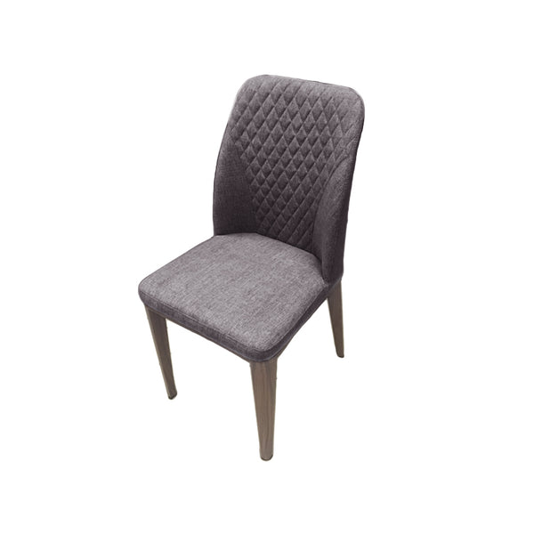 SILLA DE COMEDOR EN TELA GRIS Y PATAS EN MADERA