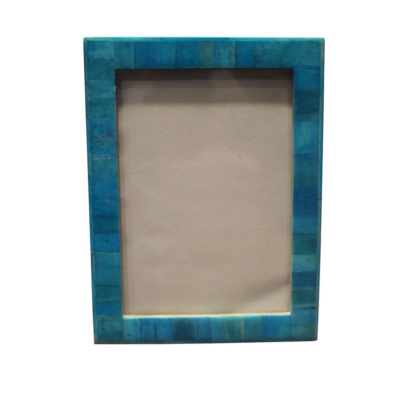 FRAME IN BONE TURQUISE PLAIN TILE WITH BORDER