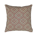 ***COJIN DE ALGODÓN CON LINEAS ROJAS Y BEIGE