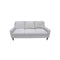 SOFA ESTACIONARIO DE TRES ASIENTOS  TAPIZADO EN TELA GRIS Y PATAS NEGRAS HS304