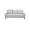 SOFA ESTACIONARIO DE TRES ASIENTOS  TAPIZADO EN TELA GRIS Y PATAS NEGRAS HS304