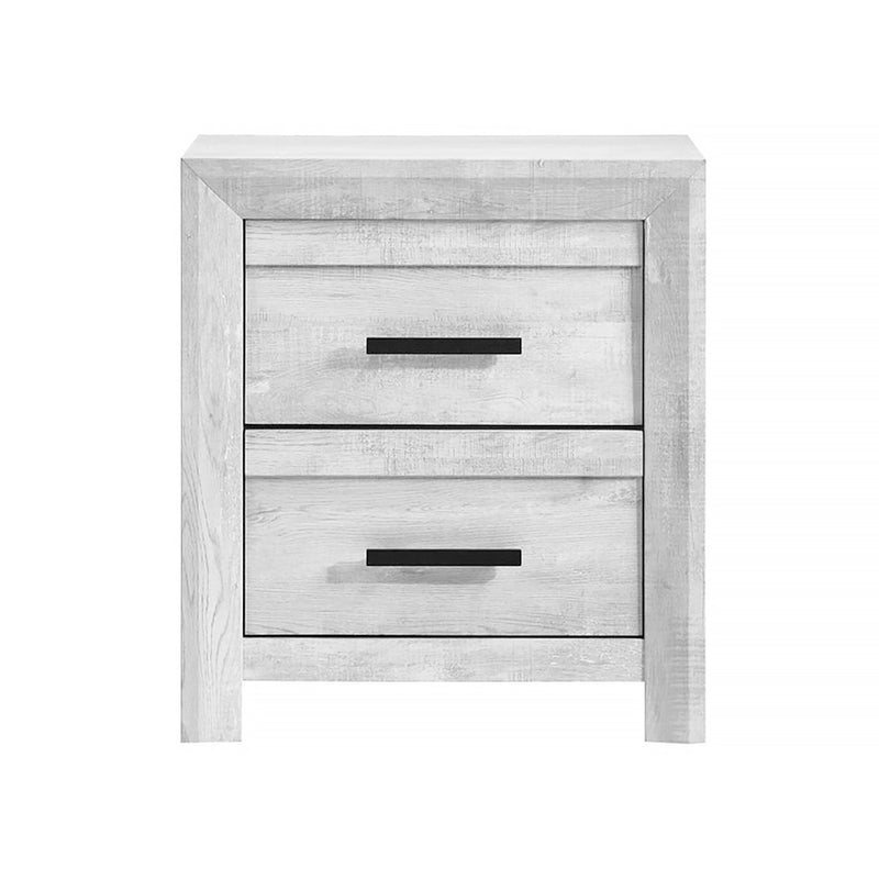 MESA DE NOCHE ELLEN ACABADO EN MADERA BLANCA ENVEJECIDA
