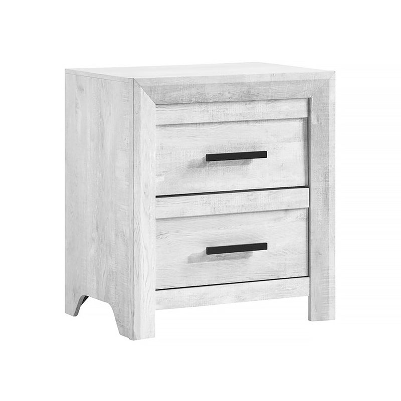 MESA DE NOCHE ELLEN ACABADO EN MADERA BLANCA ENVEJECIDA