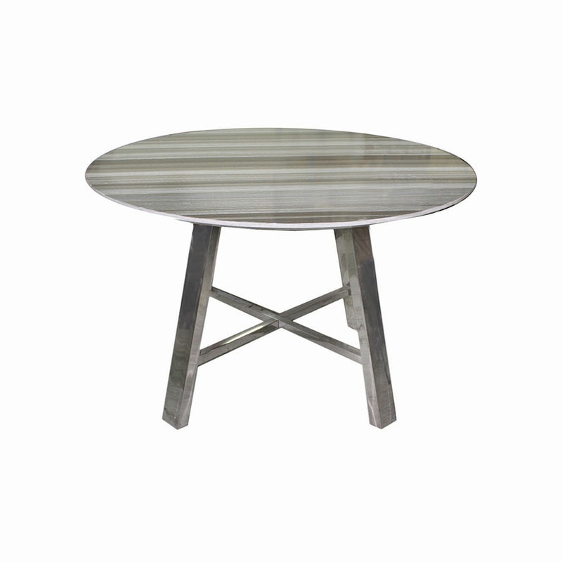 MESA DE COMEDOR CON TOPE DE PAPEL DE MARMOL