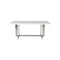 MESA DE COMEDOR CON TOPE BLANCO DE ALTO BRILLO Y BASE CROMADA