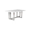 MESA DE COMEDOR CON TOPE BLANCO DE ALTO BRILLO Y BASE CROMADA