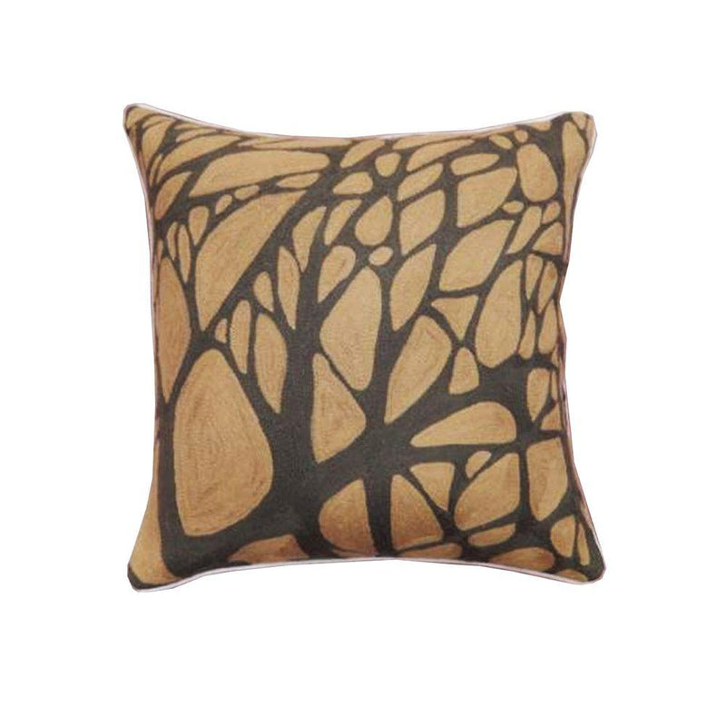 HAND EMBROIDERED WOOLEN CUSHION MULTI  20X20