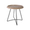 MESA LATERAL CON TOPE CHAPADO DE MADERA Y PATAS NEGRAS