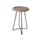MESA LATERAL CON TOPE CHAPADO DE MADERA Y PATAS NEGRAS