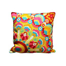 HAND EMBROIDERED WOOLEN CUSHION MULTI  20X20