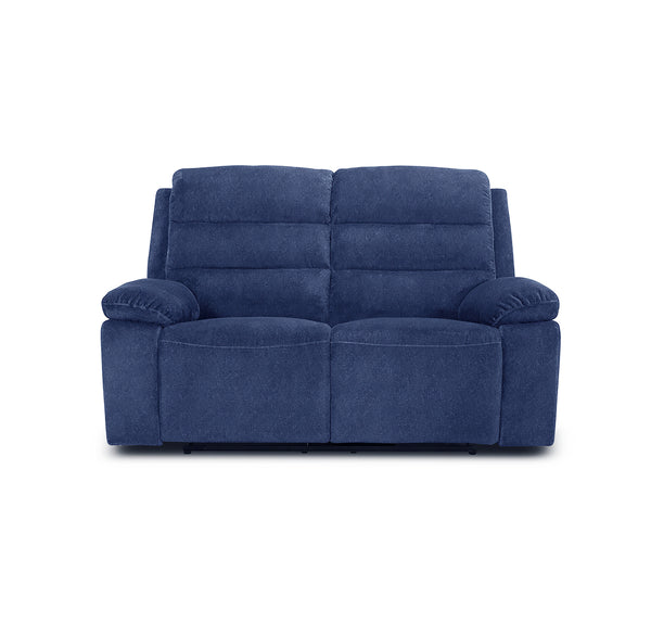 SOFA RECLINABLE ELECTRICO DE DOS ASIENTOS EN TELA AZUL