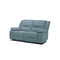 SOFA RECLINABLE ELECTRICO DE DOS ASIENTOS EN TELA AZUL CON PUERTO USB